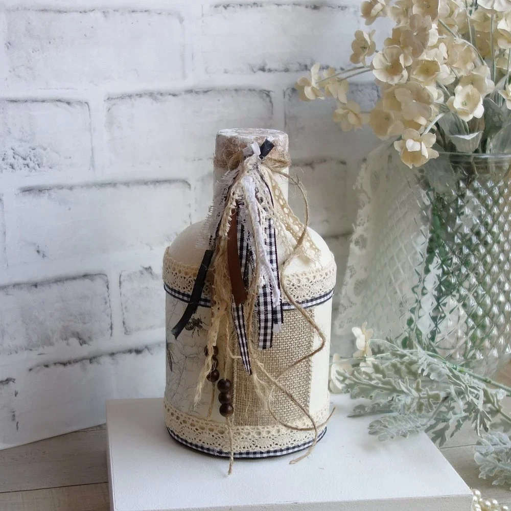 Large Honey Jar Rustic Honey Bee Decor Primitive Bumble Bee Decor Country Bees - Picture 3 of 5